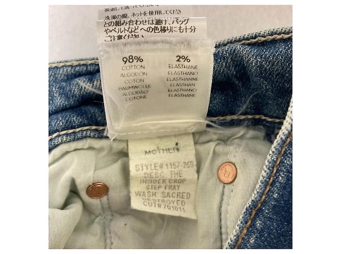 Autre Marque Pantalones vaqueros Mother INSIDER CROP STEP FRAY Azul - vista 8