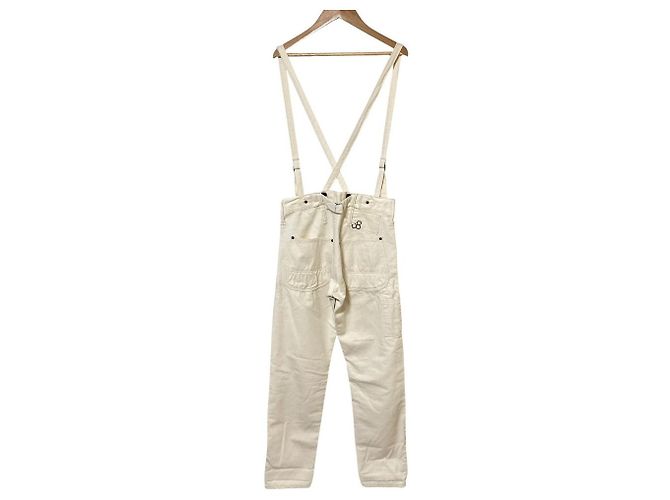 Autre Marque Calças de trabalho com suspensórios Johnbull Denim Bege Cru - vista 2