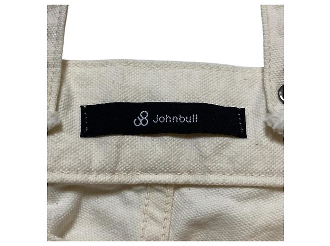 Autre Marque Calças de trabalho com suspensórios Johnbull Denim Bege Cru - vista 4