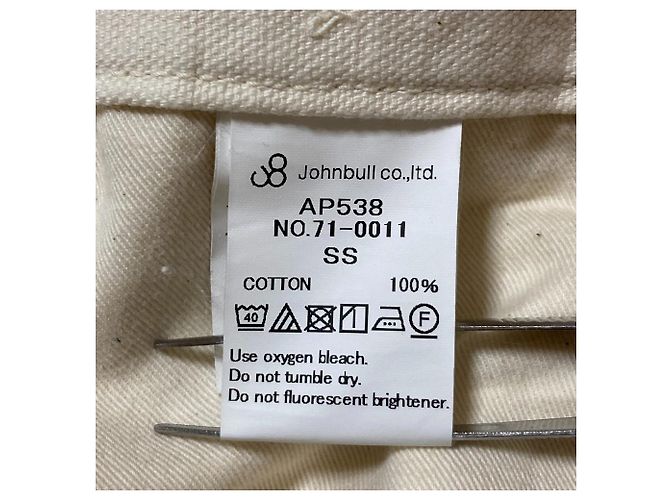 Autre Marque Calças de trabalho com suspensórios Johnbull Denim Bege Cru - vista 6
