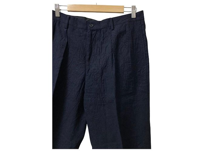 Issey Miyake Hose mit Knitter-Effekt Blau Marineblau - Ansicht 2