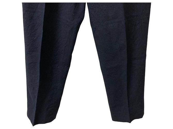 Issey Miyake Hose mit Knitter-Effekt Blau Marineblau - Ansicht 3