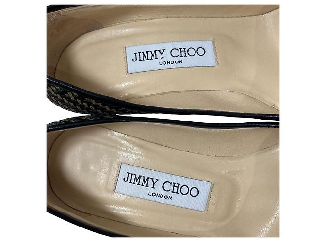 Jimmy Choo Intrecciato Leder-Pumps Schwarz Golden - Ansicht 8