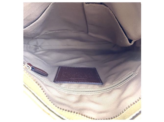 Borsa a tracolla COACH Signature Canvas/Leather Beige D'oro - vista 8