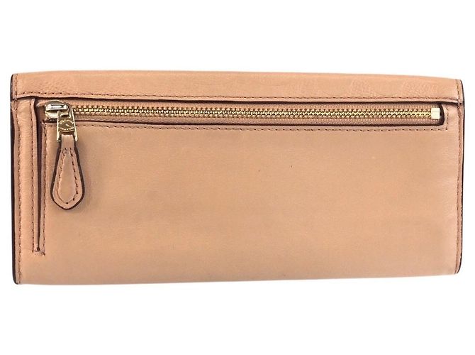 Cartera larga de piel Signature Coach Beige - vista 2
