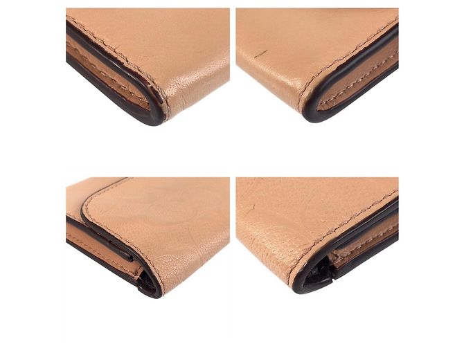 Cartera larga de piel Signature Coach Beige - vista 3
