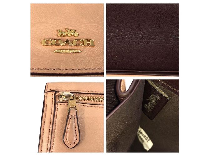 Cartera larga de piel Signature Coach Beige - vista 5
