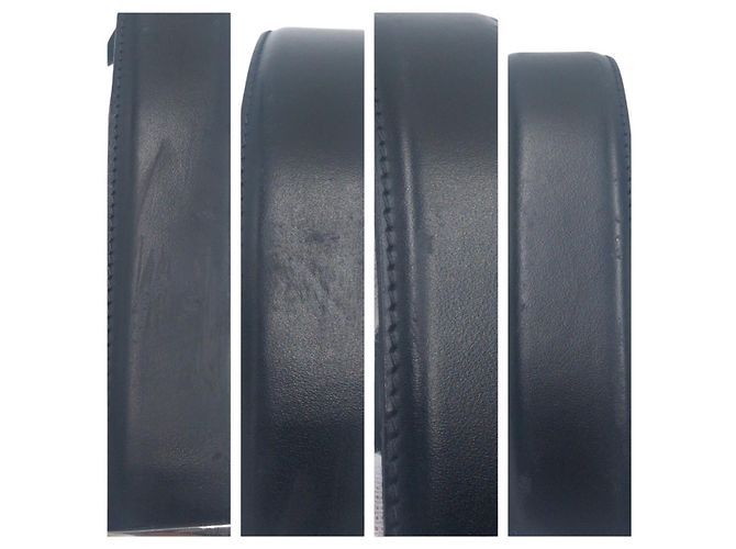 Alfred Dunhill Dunhill Leder-Metall-Gürtel Schwarz Silber - Ansicht 5