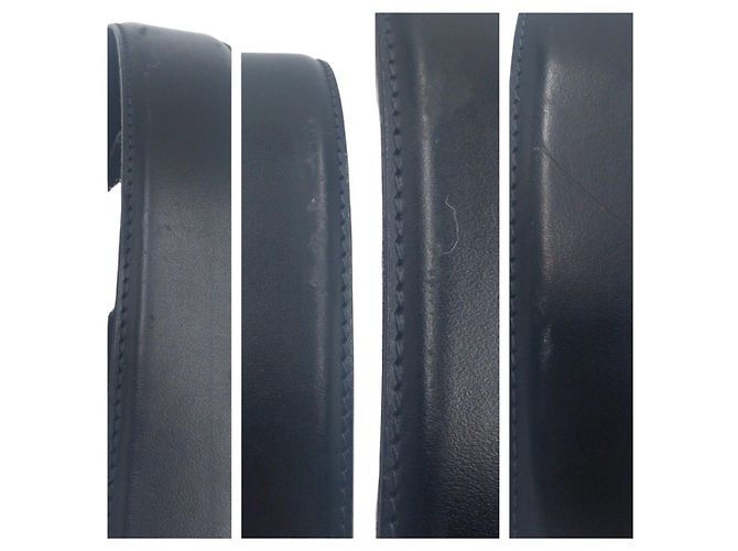 Alfred Dunhill Dunhill Leder-Metall-Gürtel Schwarz Silber - Ansicht 6