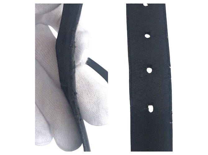 Alfred Dunhill Dunhill Leder-Metall-Gürtel Schwarz Silber - Ansicht 8