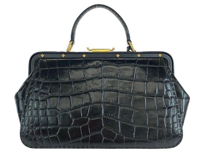 Bolso de mano Gucci 303885 de cocodrilo Negro - vista 2