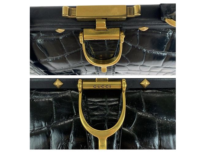 Bolso de mano Gucci 303885 de cocodrilo Negro - vista 5