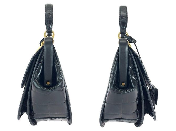 Bolso de mano Gucci 303885 de cocodrilo Negro - vista 8