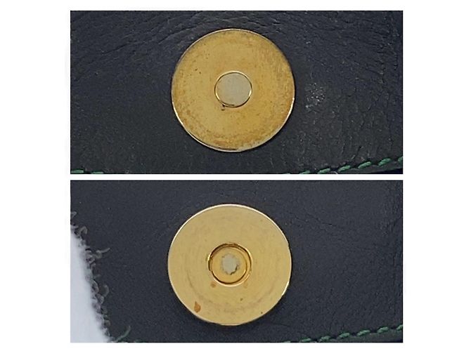 Bolsa de ombro Gucci em nylon e couro Preto Verde - vista 4