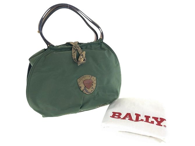 Bolso Bally de nylon y pitón Verde Caqui - vista 10