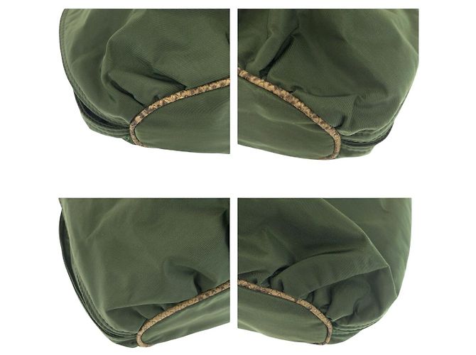 Bolso Bally de nylon y pitón Verde Caqui - vista 3