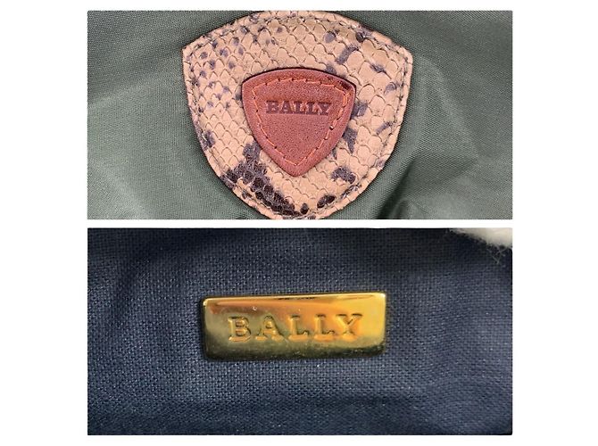 Bolso Bally de nylon y pitón Verde Caqui - vista 4
