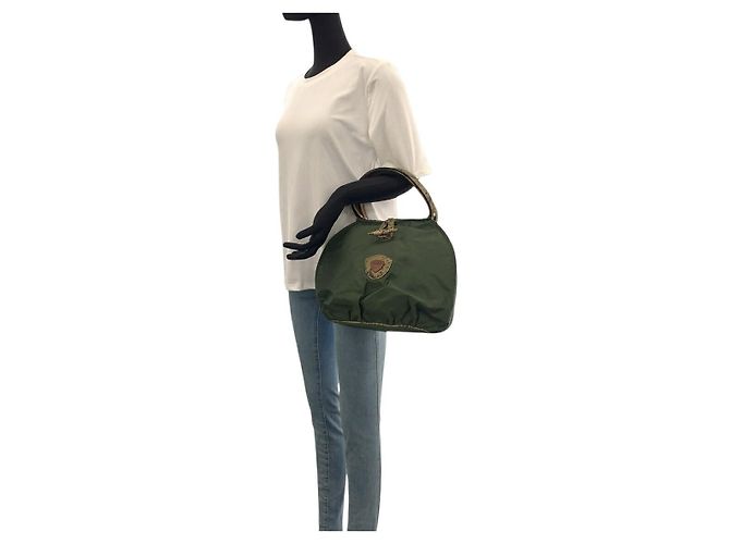 Bolso Bally de nylon y pitón Verde Caqui - vista 7