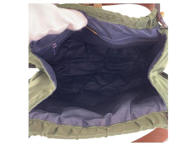 Bolso Bally de nylon y pitón Verde Caqui - vista 8