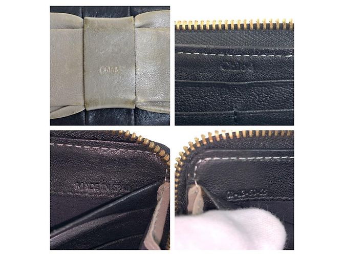 Chloé Portafoglio lungo in pelle Chloe June Nero - vista 3