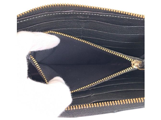 Chloé Portafoglio lungo in pelle Chloe June Nero - vista 8