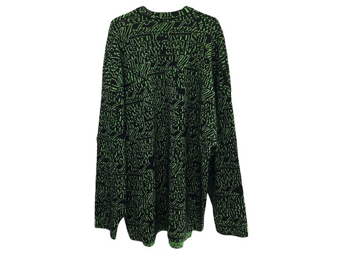 Prenda de punto de lana y poliamida jacquard con eslogan Balenciaga Verde - vista 2