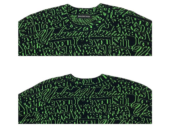 Prenda de punto de lana y poliamida jacquard con eslogan Balenciaga Verde - vista 3