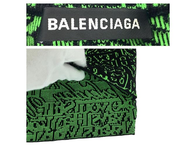 Prenda de punto de lana y poliamida jacquard con eslogan Balenciaga Verde - vista 6