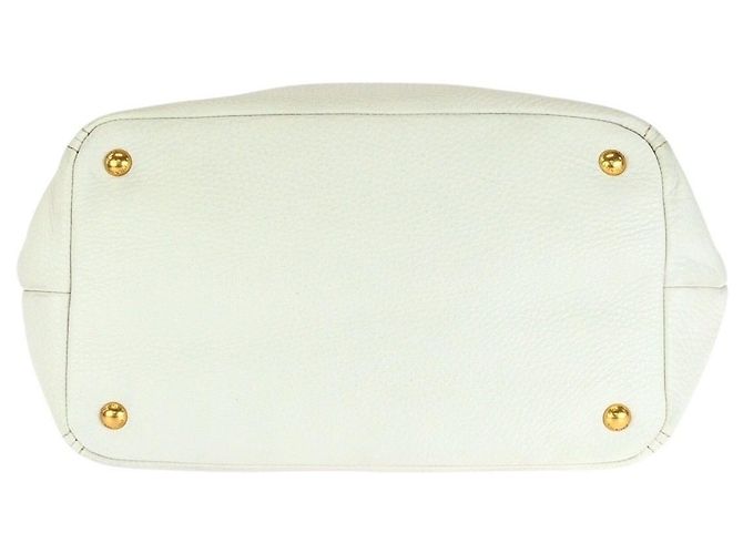 Saco Tote Prada em couro Vitello Daino Branco - vista 10