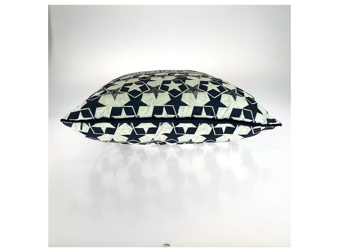 Autre Marque Dior HYP02ASC1U Besticktes Canvas-Kissen Blau - Ansicht 3