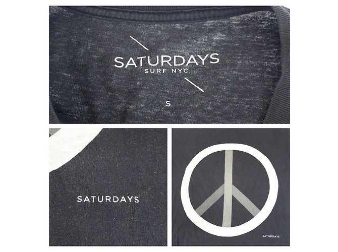 Autre Marque T-shirt in cotone Saturdays Surf NYC Nero - vista 3