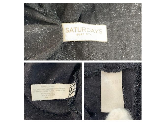 Autre Marque T-shirt in cotone Saturdays Surf NYC Nero - vista 4