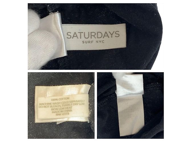 Autre Marque T-shirt in cotone Saturdays Surf NYC Nero - vista 4