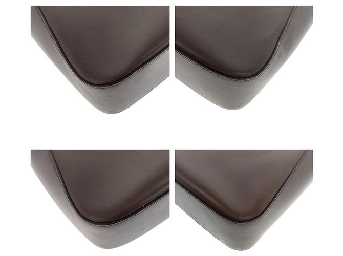 Borsa Tote in pelle Gucci Sherry Line Marrone Beige - vista 3