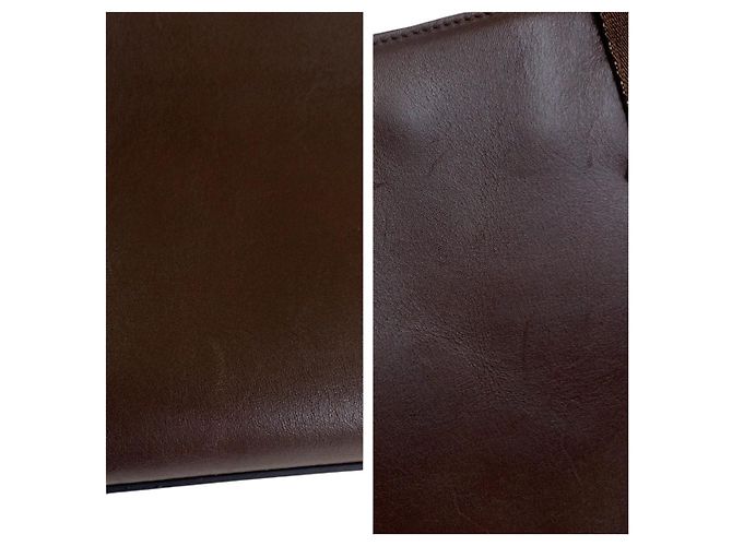 Borsa Tote in pelle Gucci Sherry Line Marrone Beige - vista 5