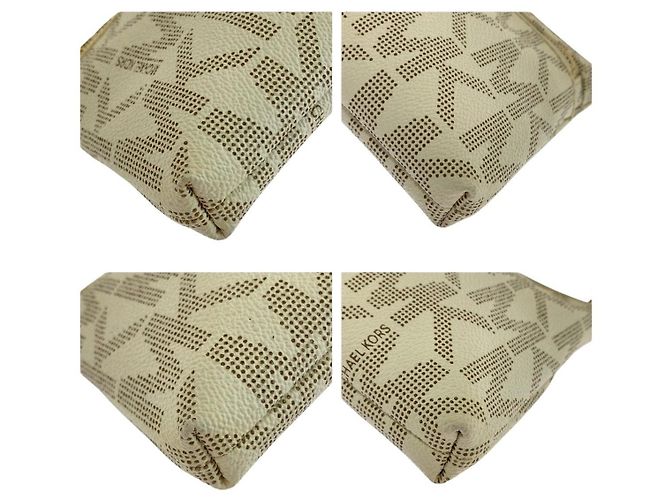 Borsa Michael Kors in PVC/Pelle Bianco sporco - vista 3