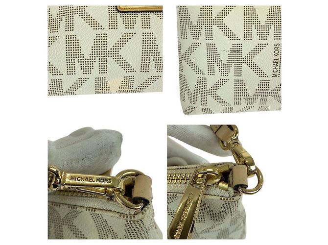 Borsa Michael Kors in PVC/Pelle Bianco sporco - vista 5
