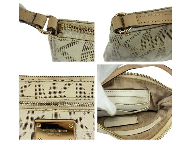 Borsa Michael Kors in PVC/Pelle Bianco sporco - vista 6