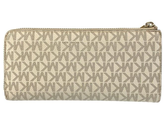 Michael Kors Jet Set Travel PVC Geldbörse lang Braun Weiß - Ansicht 2
