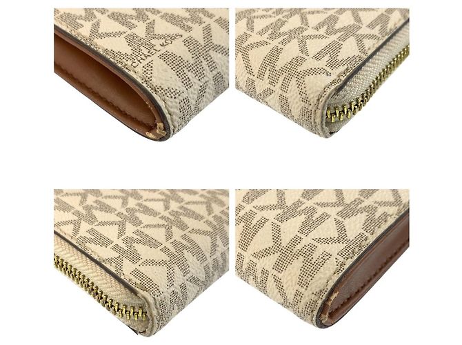 Michael Kors Jet Set Travel PVC Geldbörse lang Braun Weiß - Ansicht 3