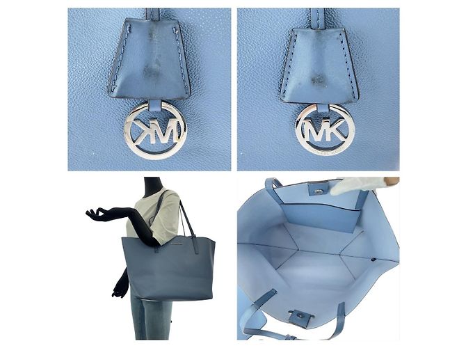 Bolso Tote 2 vías de cuero Michael Kors Azul - vista 8