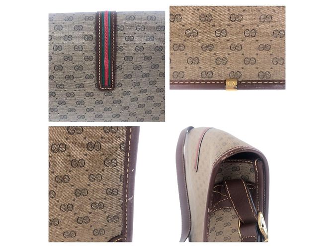 Borsa a tracolla in pelle Gucci Sherry Line Marrone - vista 5