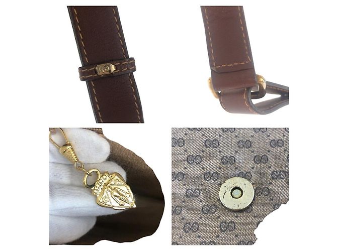 Borsa a tracolla in pelle Gucci Sherry Line Marrone - vista 6