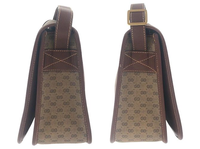 Borsa a tracolla in pelle Gucci Sherry Line Marrone - vista 8