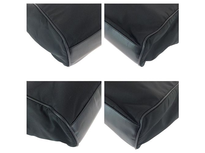 Prada Tessuto Triangle Logo Plate Nylon 2way Shoulder Bag Black - view 3