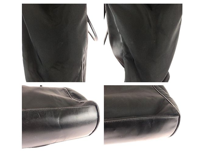 Prada Tessuto Triangle Logo Plate Nylon 2way Shoulder Bag Black - view 6