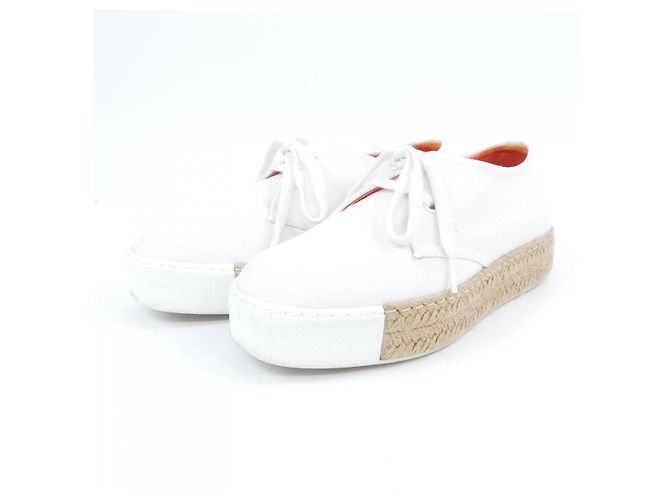 Hermès Scarpe in pelle Hermes Loa Rosa36 Bianco - vista 3