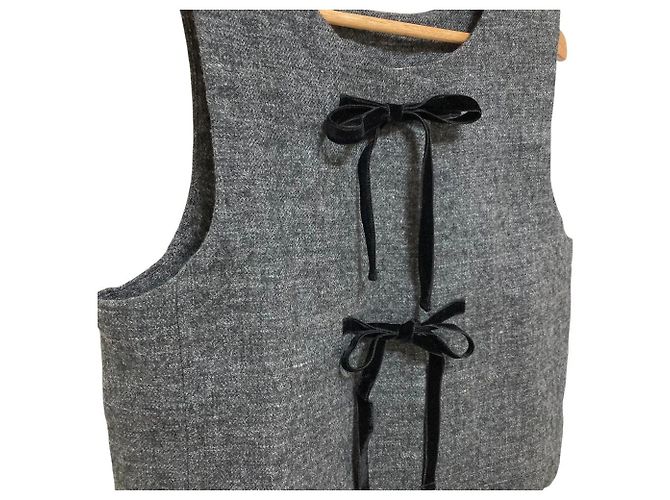 Autre Marque nest Robe Chaleco de tweed de lino y lana Castaño - vista 2
