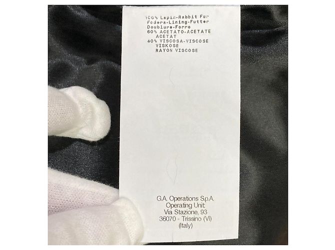 Chaqueta drapeada de piel de conejo Armani Collezioni Negro - vista 10