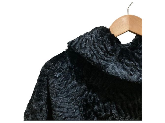 Chaqueta drapeada de piel de conejo Armani Collezioni Negro - vista 2